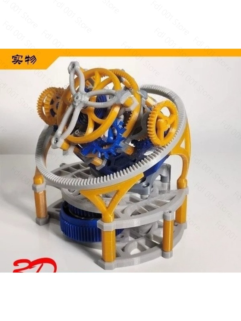 3D Printing Model Free - 2026 Q896 メカニカル3Dプリント三軸トゥールビヨンモデルムーブメントオーナメント、クリエイティブギフト、手作りDIYスティックツイスト