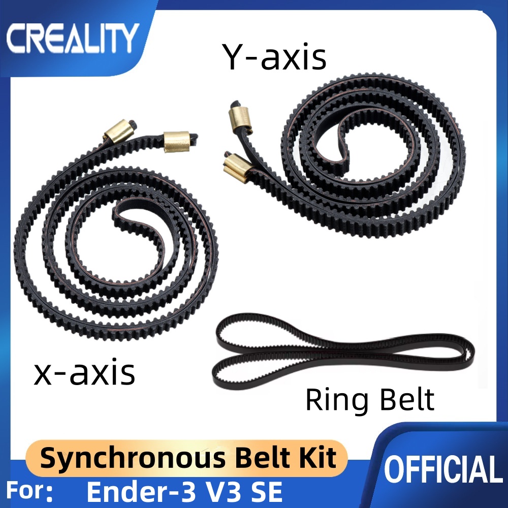 3D Printing X Axis - Creality Ender-3 V3 SE X+Y 軸とリングベルトゴム黒