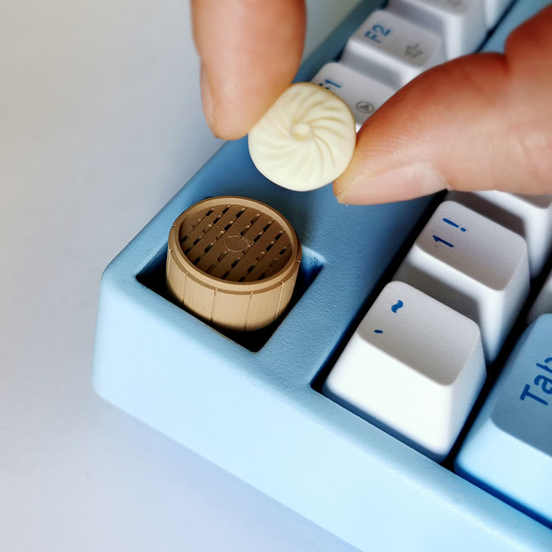 3D Printing Keyboard Keys - パーソナライズされた蒸しパン餃子メカニカルキーボード専門キーキャップカスタマイズされた半透明 3D 磁気装飾ギフト
