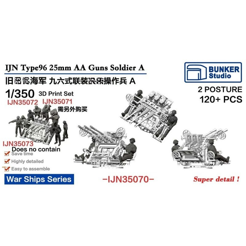 3D Printing Gears - BUNKER IJN35070 1/350 軍艦 IJN Type96
