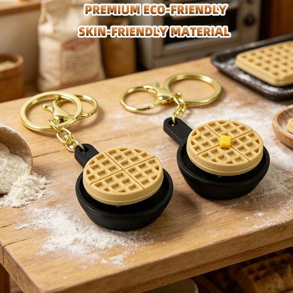 3D Printing Rabbit - うさぎケーキワッフルケーキキーホルダーミニ漫画PLAチーズケーキペンダント3Dプリントシミュレーションフードキーボードフィジェットパーティーゲーム
