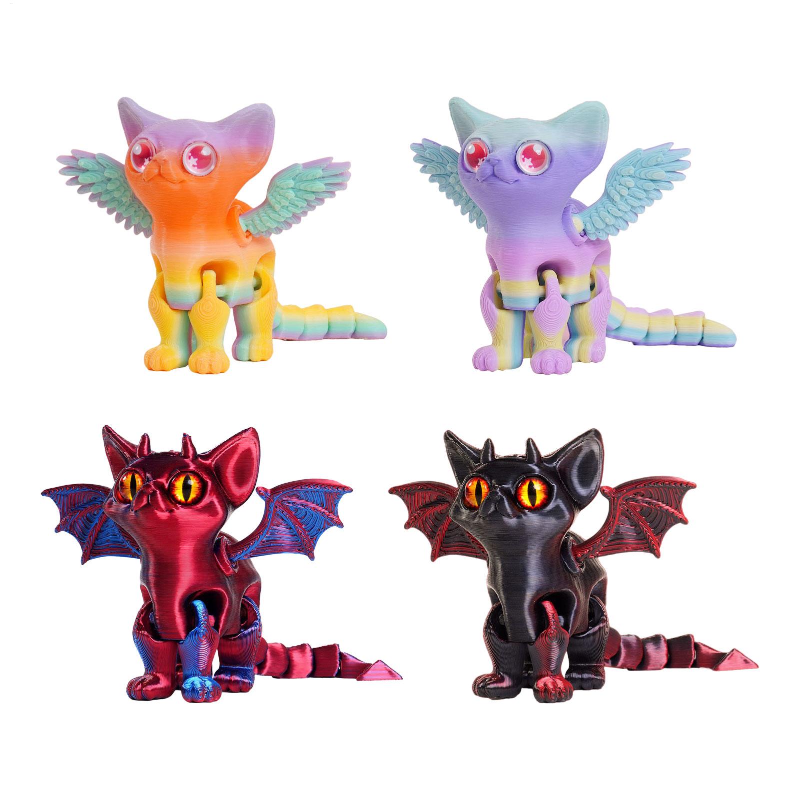 3Dプリント動物 3Dプリント猫フィギュア デスク用可動式多 - 3D Printing Objects のレビューと価格