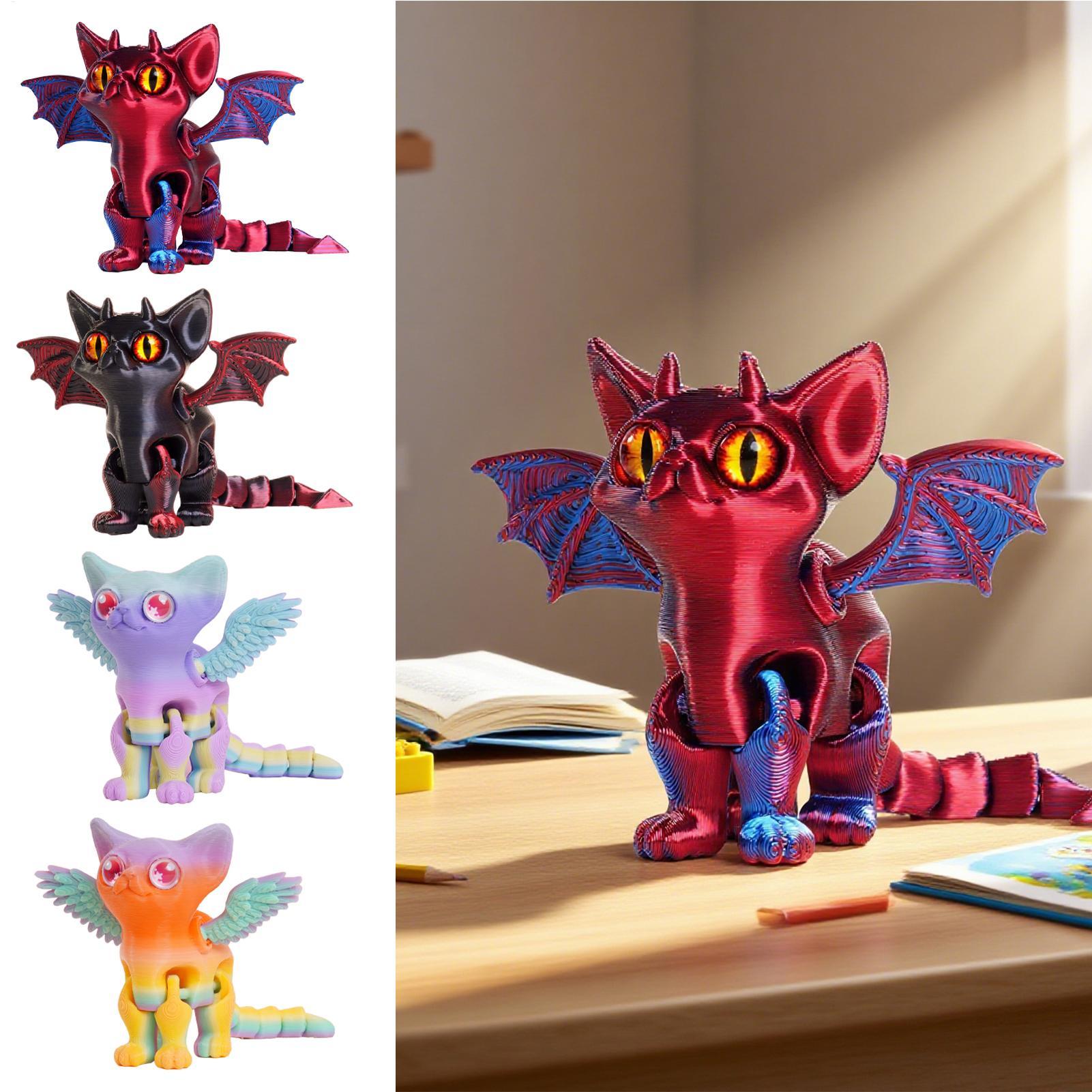 3Dプリント動物 3Dプリント猫フィギュア デスク用可動式多 - 3D Printing Objects のレビューと価格