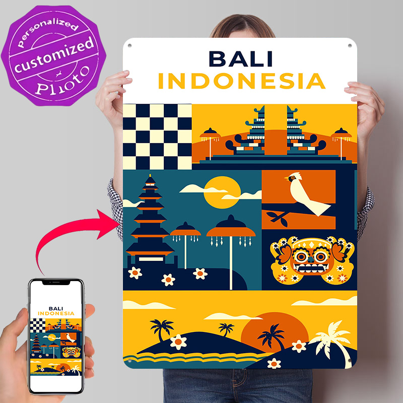 バリ島インドネシア旅行3Dテクスチャプリントポスターカスタム - 3D Printing Bali のレビューと価格