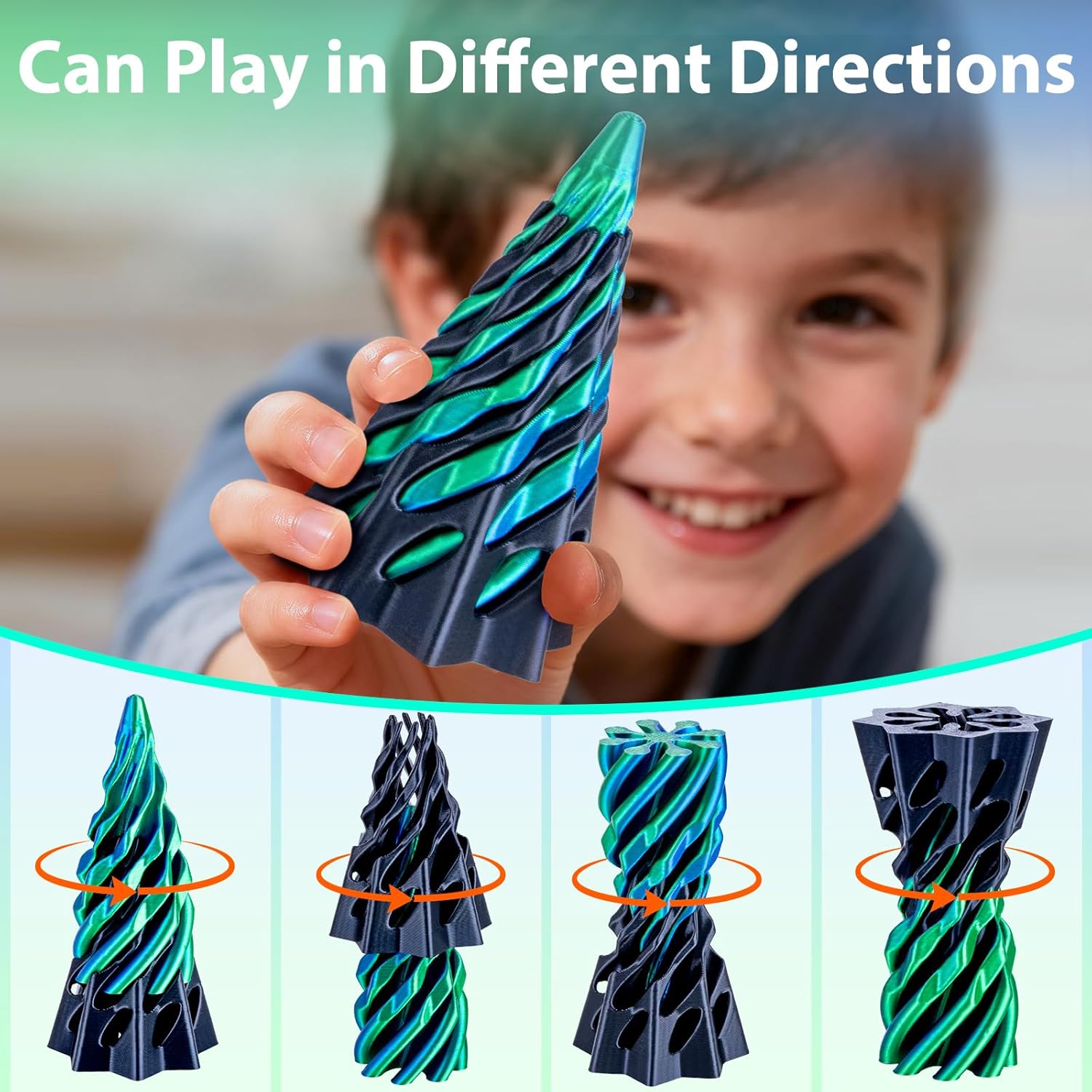 4個セット 3Dプリント製 不可能円錐スパイラルピラミッド  - 3D Printing Objects のレビューと価格