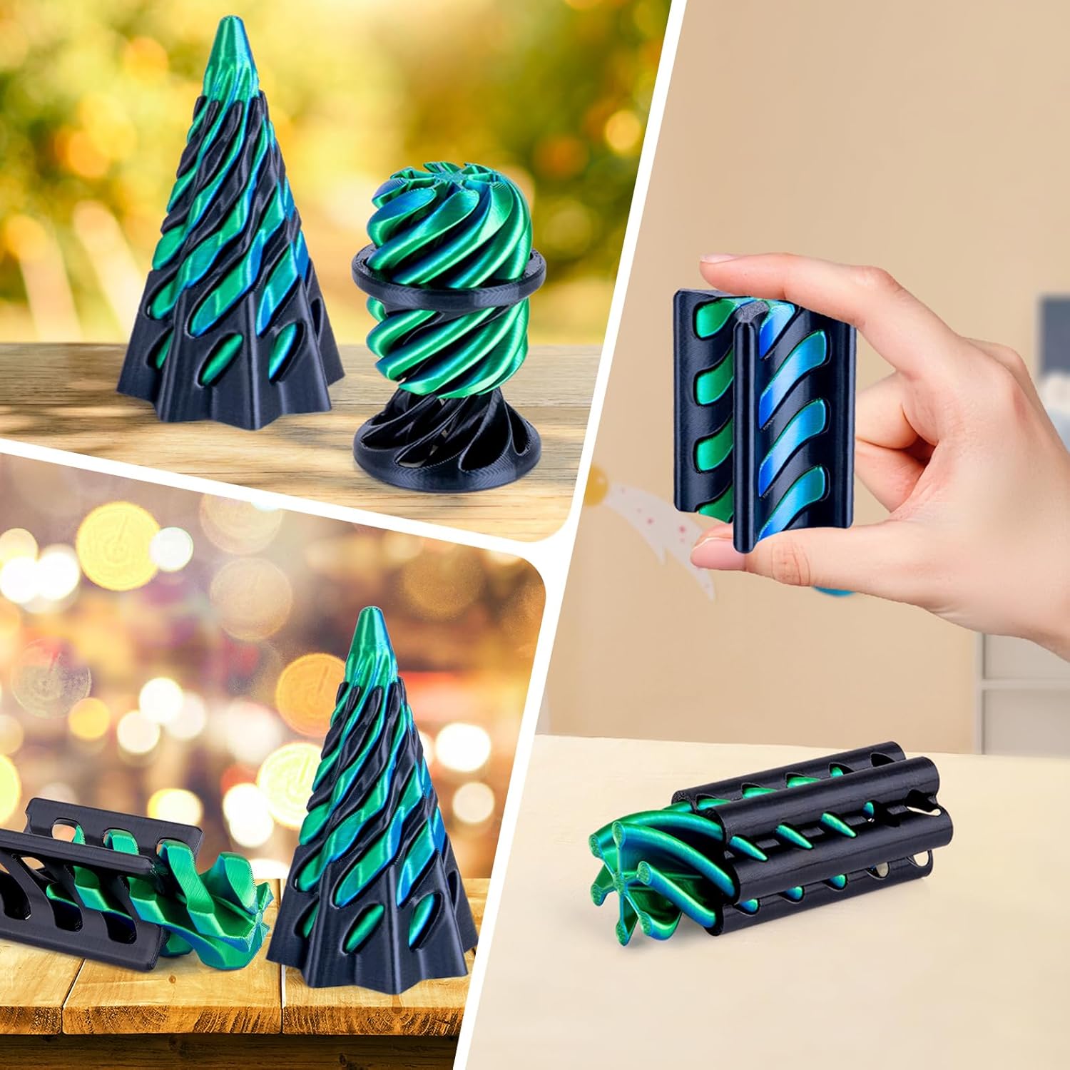 4個セット 3Dプリント製 不可能円錐スパイラルピラミッド  - 3D Printing Objects のレビューと価格