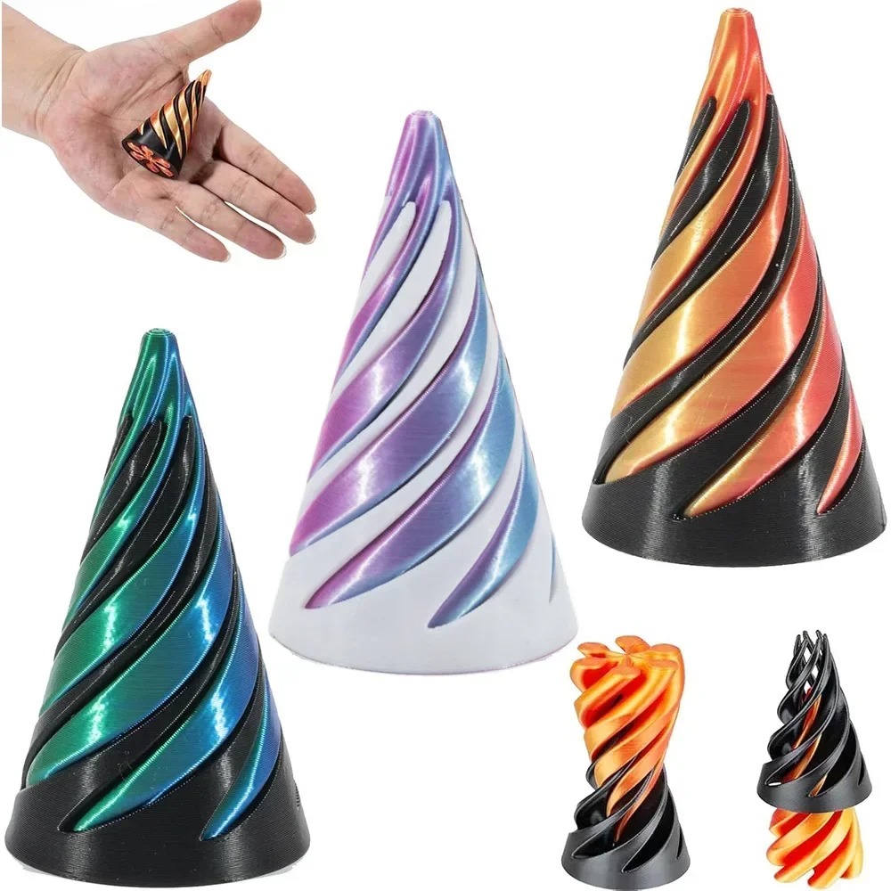 3Dプリント製スパイラルコーンおもちゃ　不可能ピラミッド貫通 - 3D Printing Objects のレビューと価格