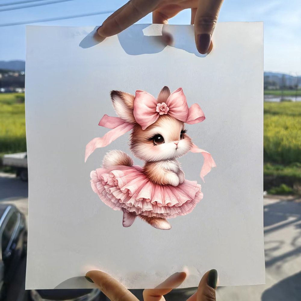 15 センチメートル子供花ウサギ動物アイロン熱伝達ステッカー - 3D Printing Rabbit のレビューと価格