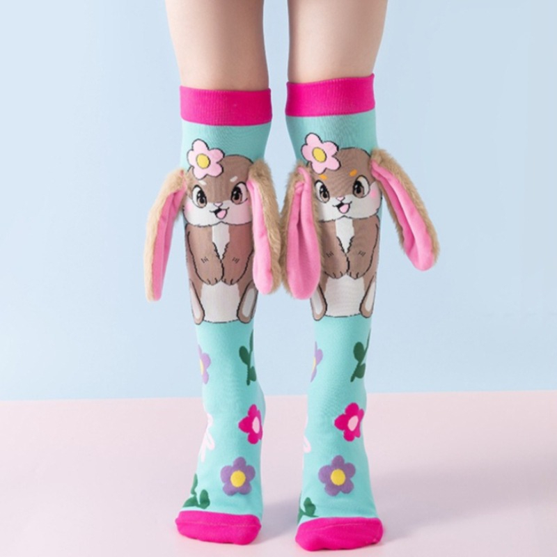 女の子用キュートな3Dアニマルニーハイソックス - 漫画のウ - 3D Printing Rabbit のレビューと価格