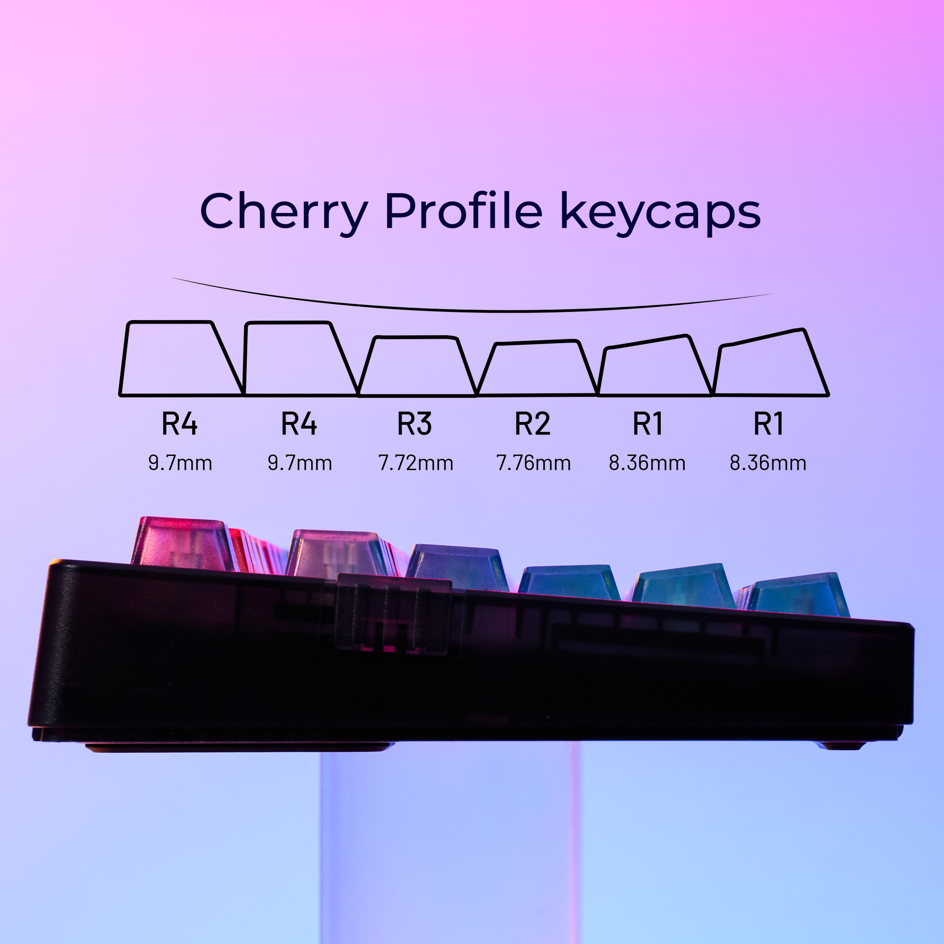 カラフルなグラデーションキーキャップ、アフターグロースタイル - 3D Printing Keyboard Keys のレビューと価格